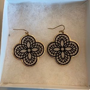 Gold and black earrings